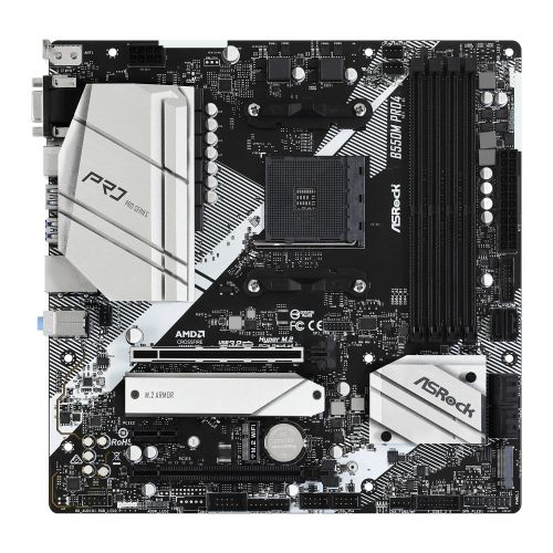 Asrock B550M PRO4, AMD B550, AM4, Micro ATX, 4 DDR4, VGA, HDMI, DP, XFire, PCIe4, M.2 - Baztex Motherboards