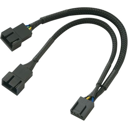 Akasa PWM Fan Splitter Cable, 2 PWM Fans from Single PWM Header, 15cm - Baztex Power / Fans / PCIe