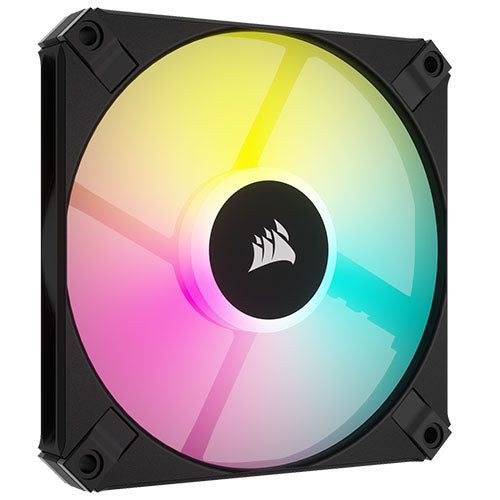 Corsair iCUE AF120 RGB SLIM 12cm PWM Case Fan, 8 ARGB LEDs, FDM Bearing, 600-2000 RPM, Black, Single Fan Expansion Pack - Baztex Cooling