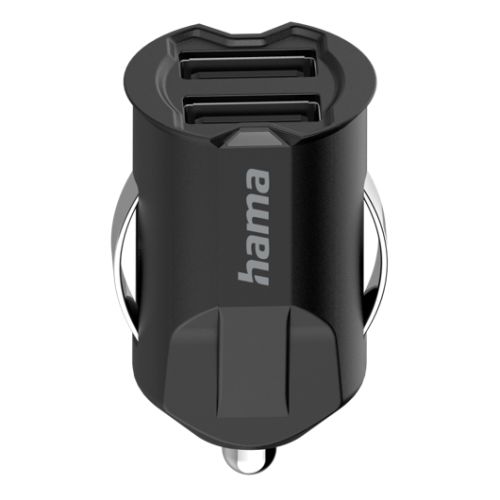 Hama 5V/10.5W Dual USB-A Car Adapter, 2 x USB-A Ports - Baztex Powerbanks / Chargers