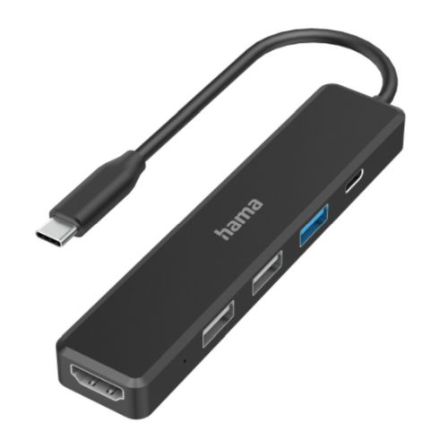 Hama External 4 Port USB-C Hub, USB Powered, 3 x USB-A , 1 x USB C (Power Delivery), 1 x HDMI - Baztex USB Hubs