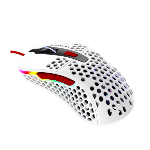 Xtrfy M4 RGB Wired Optical Gaming Mouse, USB, 400-16000 CPI, Omron Switches, 125-1000 Hz, Adjustable RGB, Glossy White Tokyo Edition - Baztex Mice