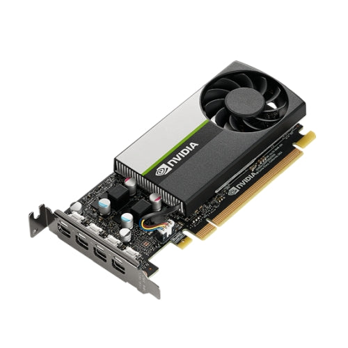 PNY T1000 Professional Graphics Card, 4GB DDR6, 896 Cores, 4 miniDP 1.4 (4 x DP adapters), Low Profile (Bracket Included), Retail - Baztex Graphics Cards