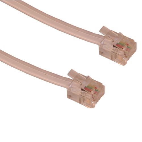 Sandberg RJ11 to RJ11 Cable, 1.8 Metres, White, 5 Year Warranty - Baztex Network